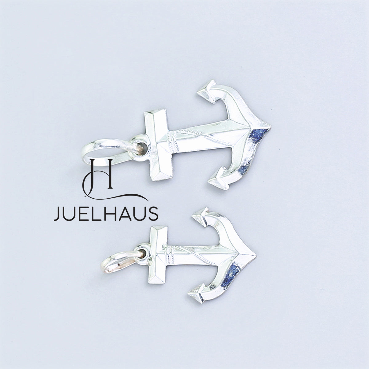 JUELHAUS Anchor-shaped silver pendant in 2 sizes, masculine and stylish
