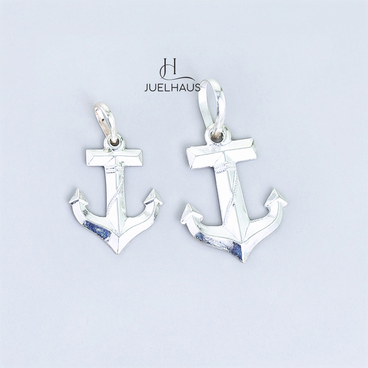 JUELHAUS Anchor-shaped silver pendant in 2 sizes, masculine and stylish