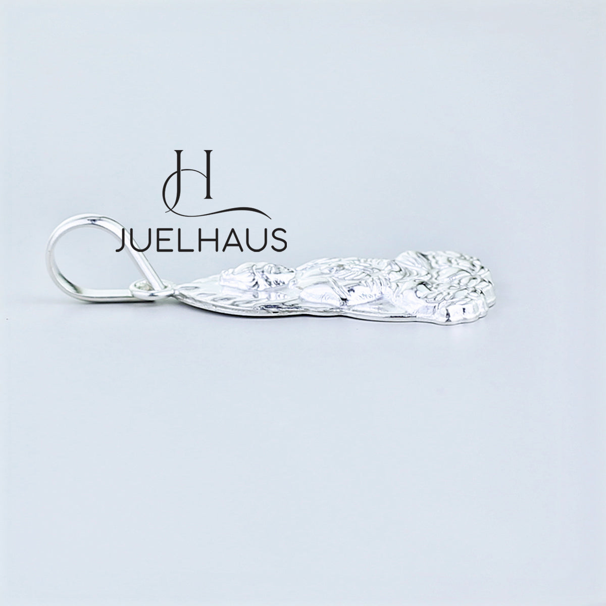 JUELHAUS Silver Pendant Image of Avalokiteśvara Bodhisattva Sitting on a Lotus