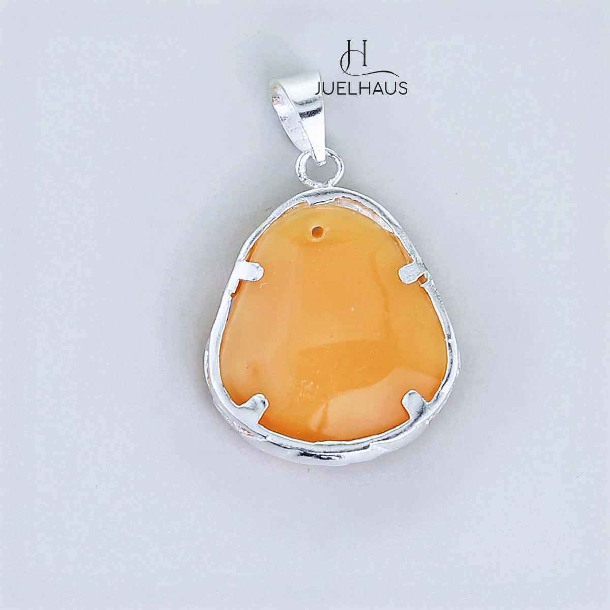 JUELHAUS Silver Pendant With Buddha Statue, Transparent Feng Shui Stone, Many Colors