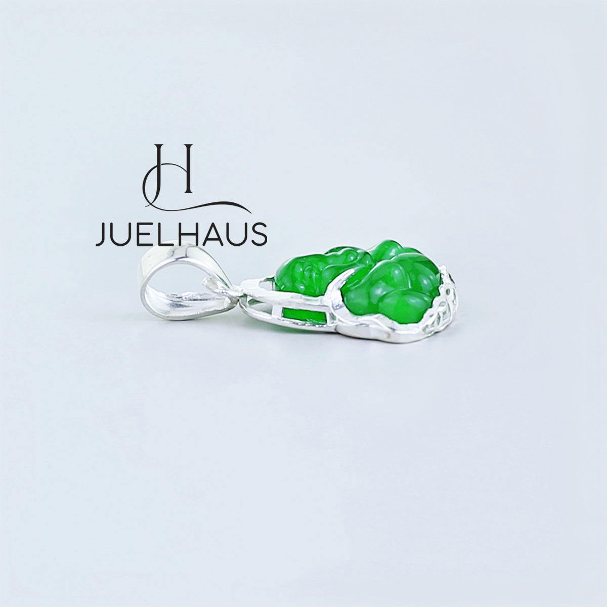JUELHAUS Silver Pendant For Children With The Image Of Laughing Buddha In Many Types Of Stones And Designs