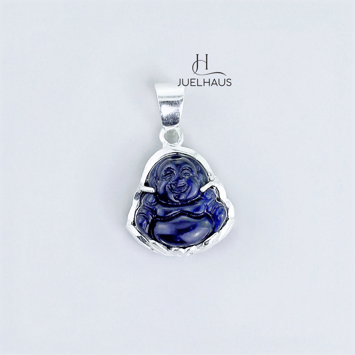 JUELHAUS Silver Pendant For Children With The Image Of Laughing Buddha In Many Types Of Stones And Designs