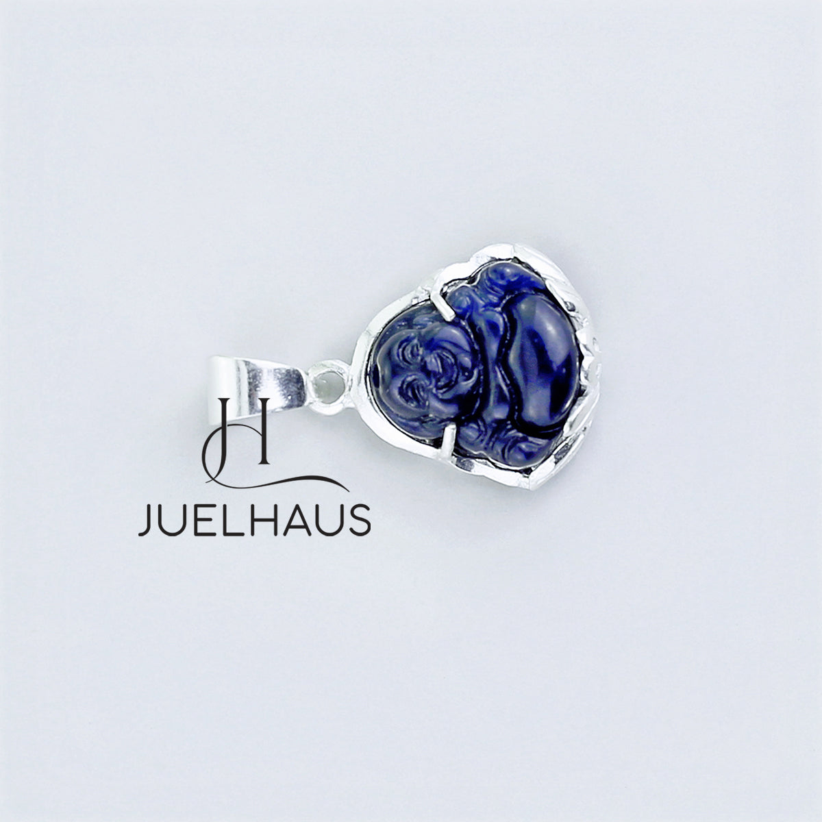 JUELHAUS Silver Pendant For Children With The Image Of Laughing Buddha In Many Types Of Stones And Designs