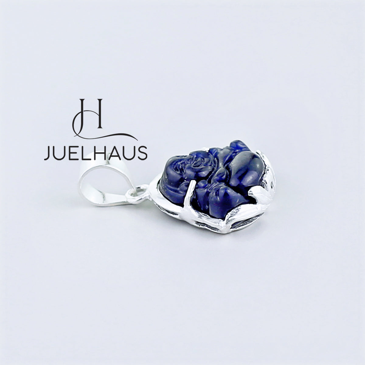 JUELHAUS Silver Pendant For Children With The Image Of Laughing Buddha In Many Types Of Stones And Designs