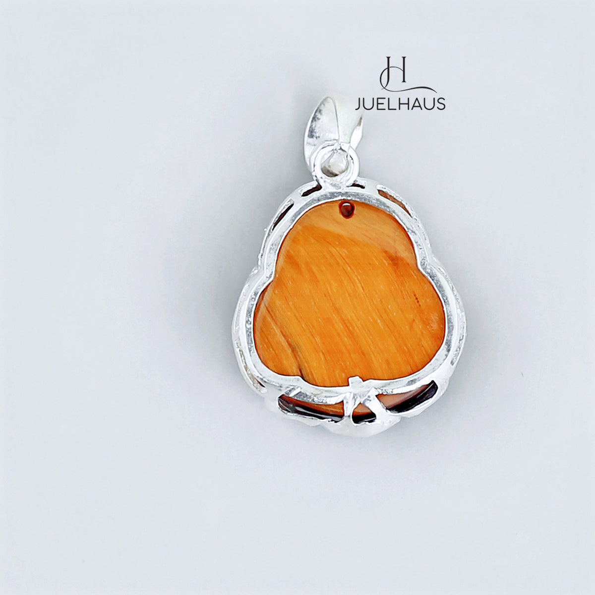JUELHAUS Silver Pendant For Children With The Image Of Laughing Buddha In Many Types Of Stones And Designs