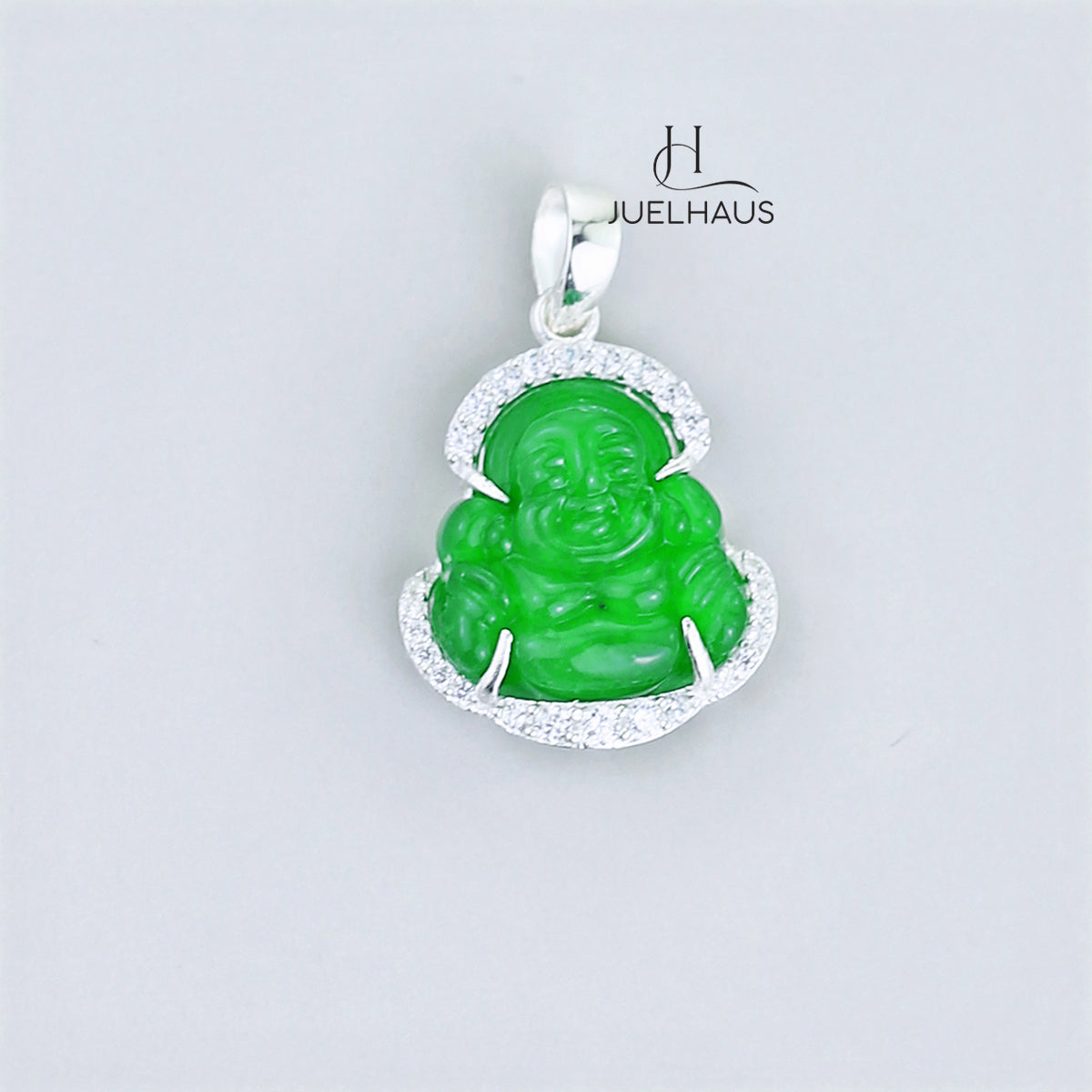 JUELHAUS Silver Pendant For Children With The Image Of Laughing Buddha In Many Types Of Stones And Designs