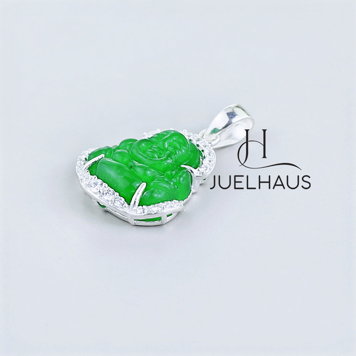 JUELHAUS Silver Pendant For Children With The Image Of Laughing Buddha In Many Types Of Stones And Designs