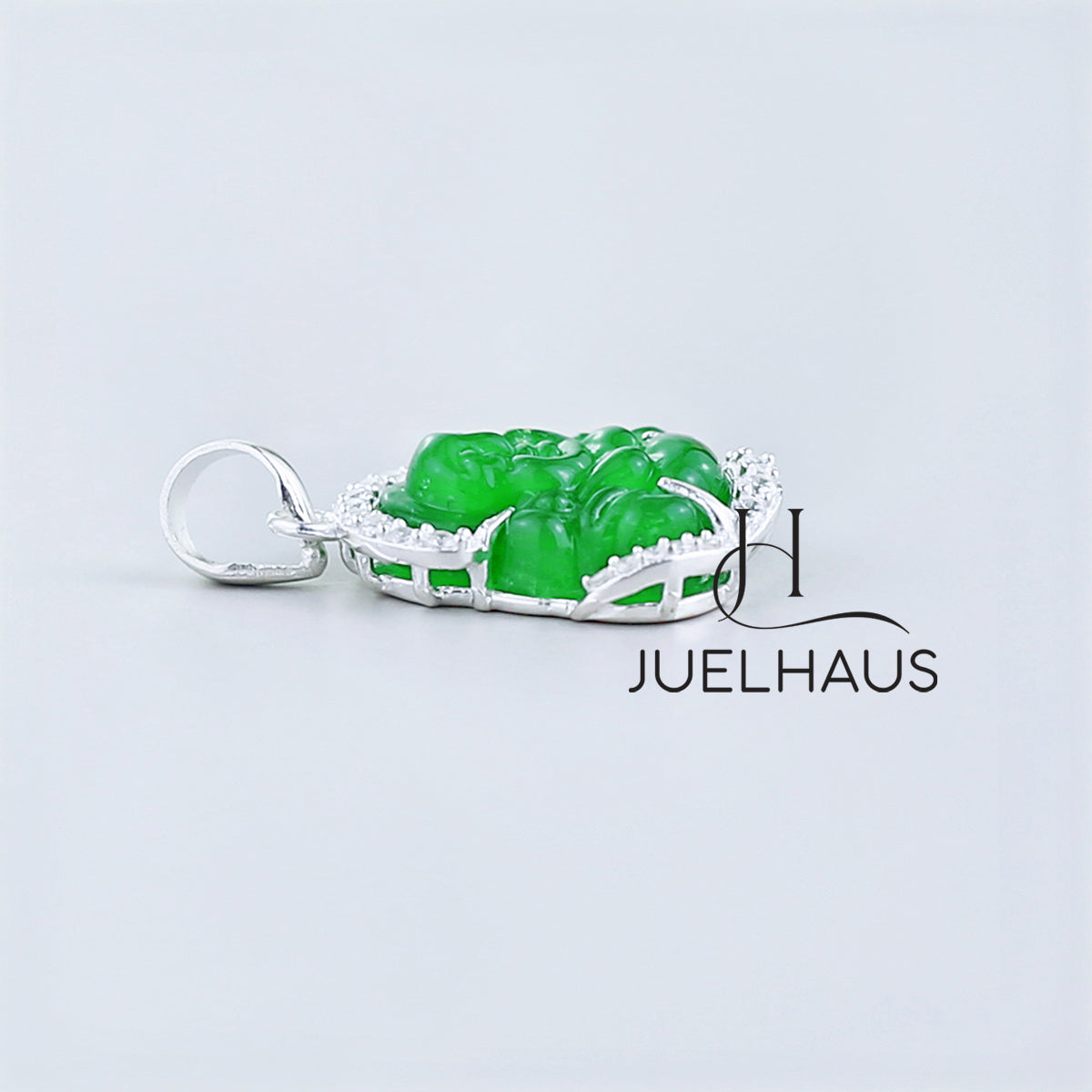 JUELHAUS Silver Pendant For Children With The Image Of Laughing Buddha In Many Types Of Stones And Designs