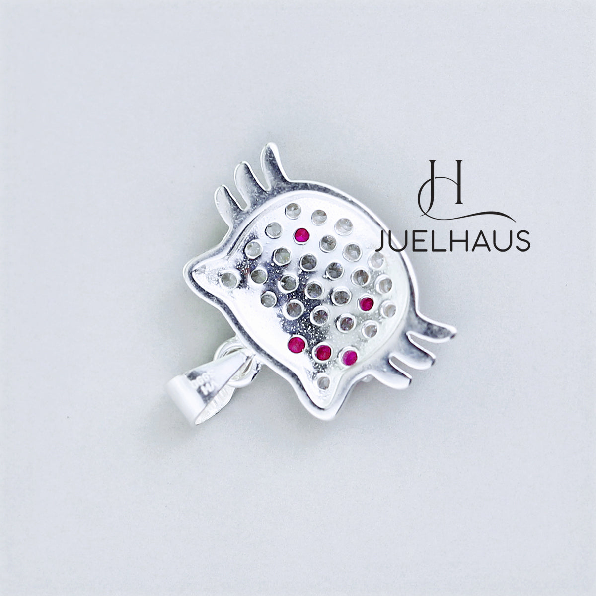 JUELHAUS S990 Pure Silver Pendant For Girls With Cute Hello Kitty Cat Face In All Sizes