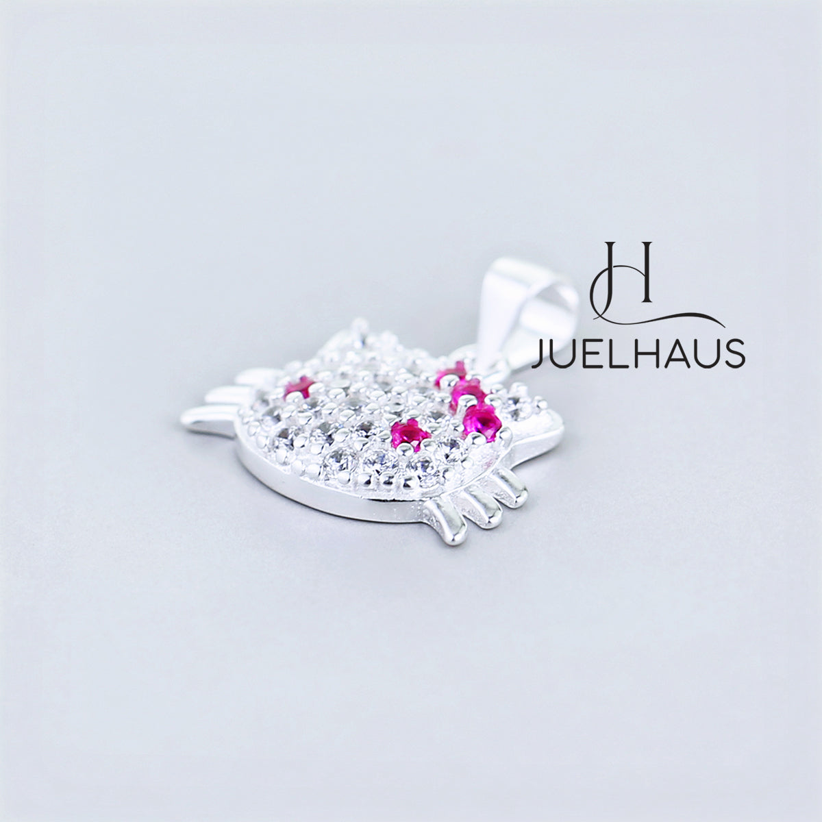 JUELHAUS S990 Pure Silver Pendant For Girls With Cute Hello Kitty Cat Face In All Sizes