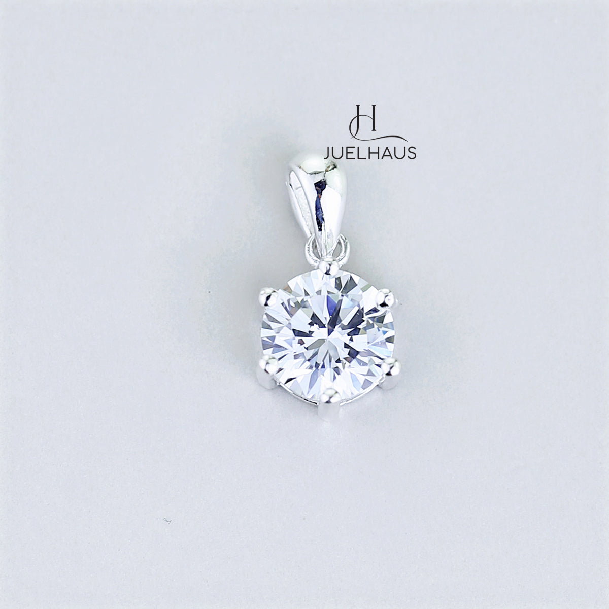 JUELHAUS Silver Pendant Pure S990 Single Stone Simple Sparkling