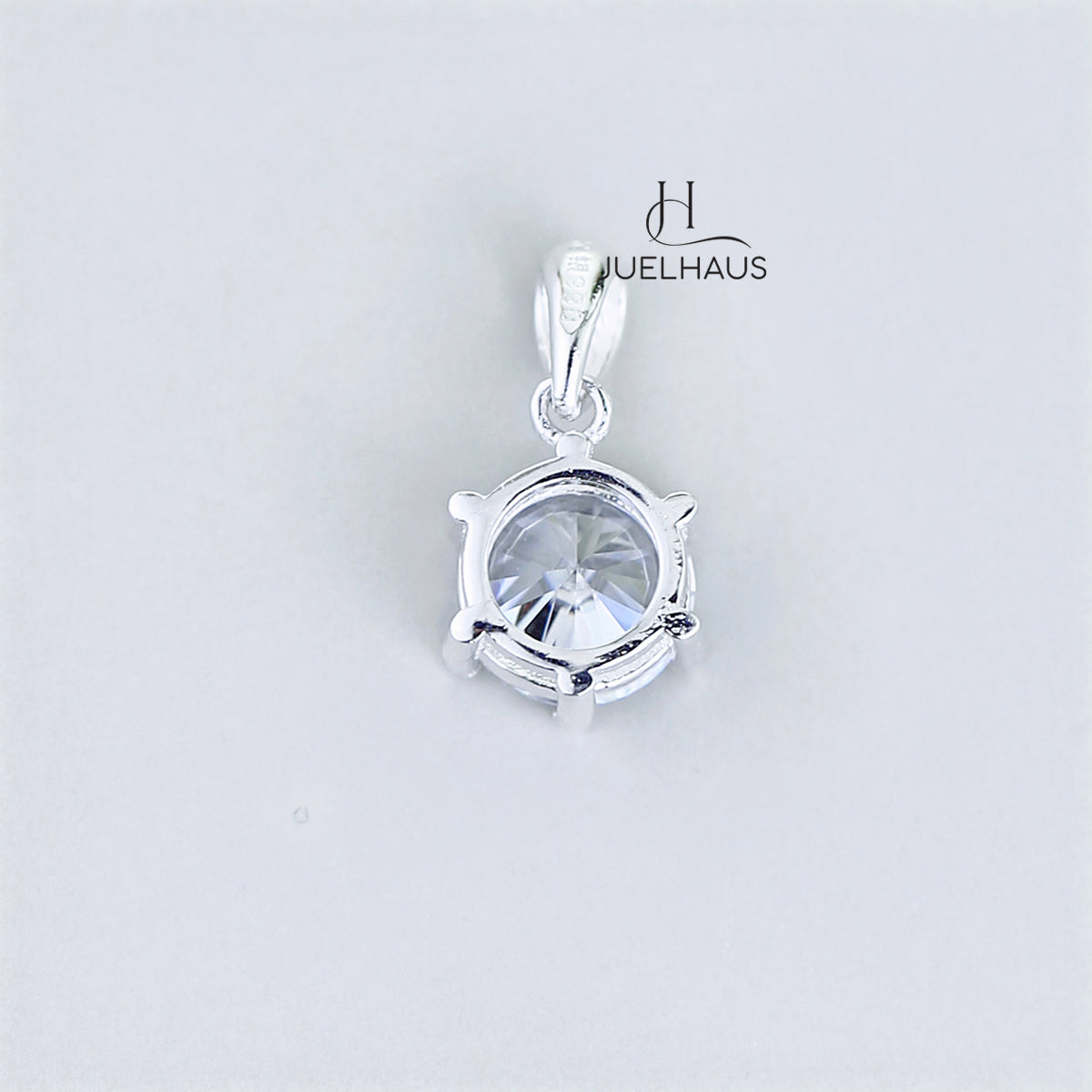 JUELHAUS Silver Pendant Pure S990 Single Stone Simple Sparkling