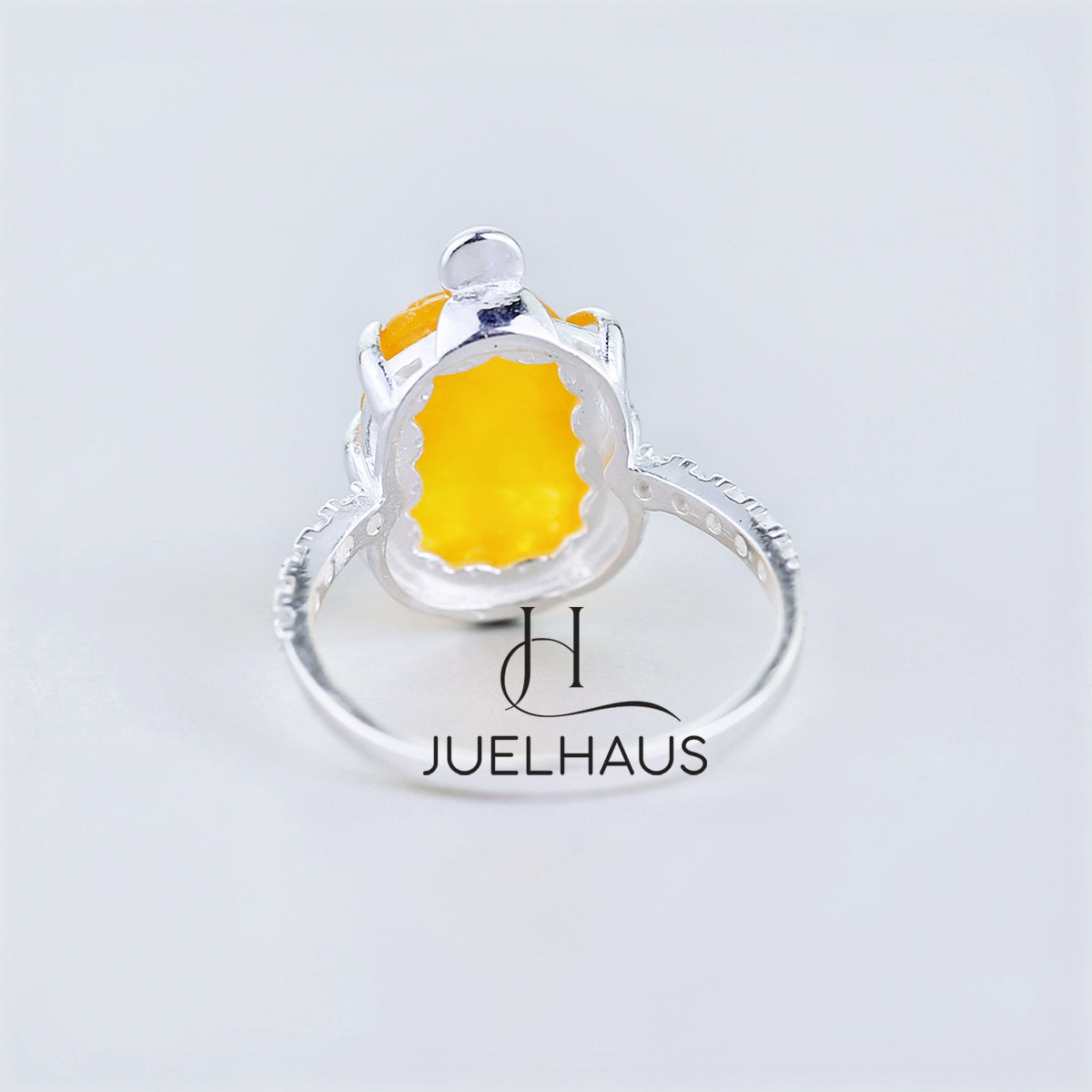 JUELHAUS Silver Pixiu Ring with Colorful Feng Shui Stone Holding Money with 2-Side Stone Border Ring