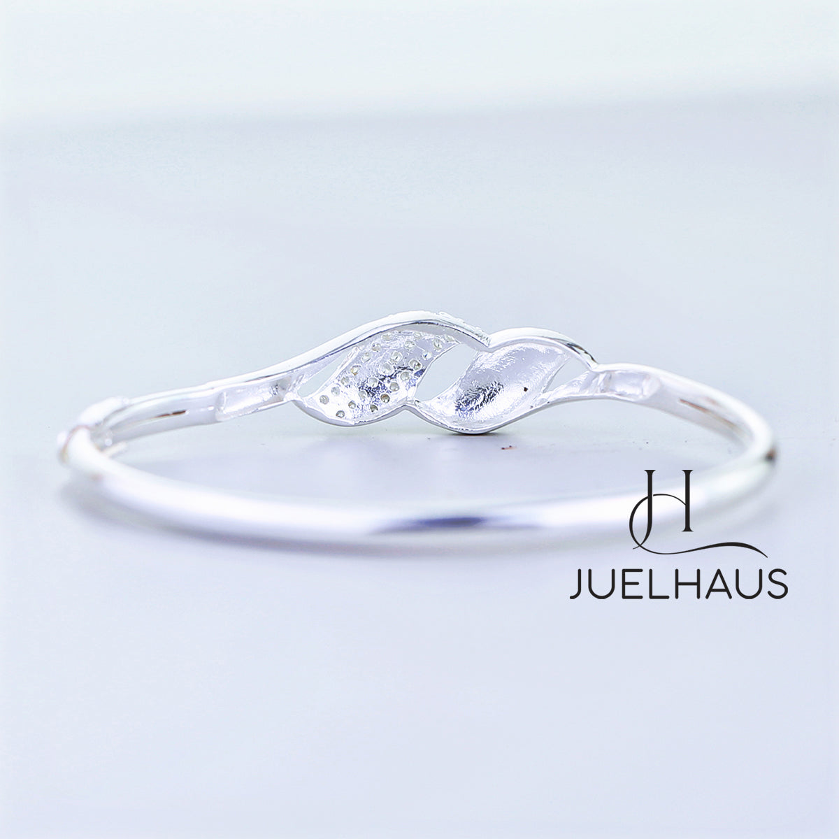 JUELHAUS Women's Silver Bracelet with 2 Waves and Attractive Stones