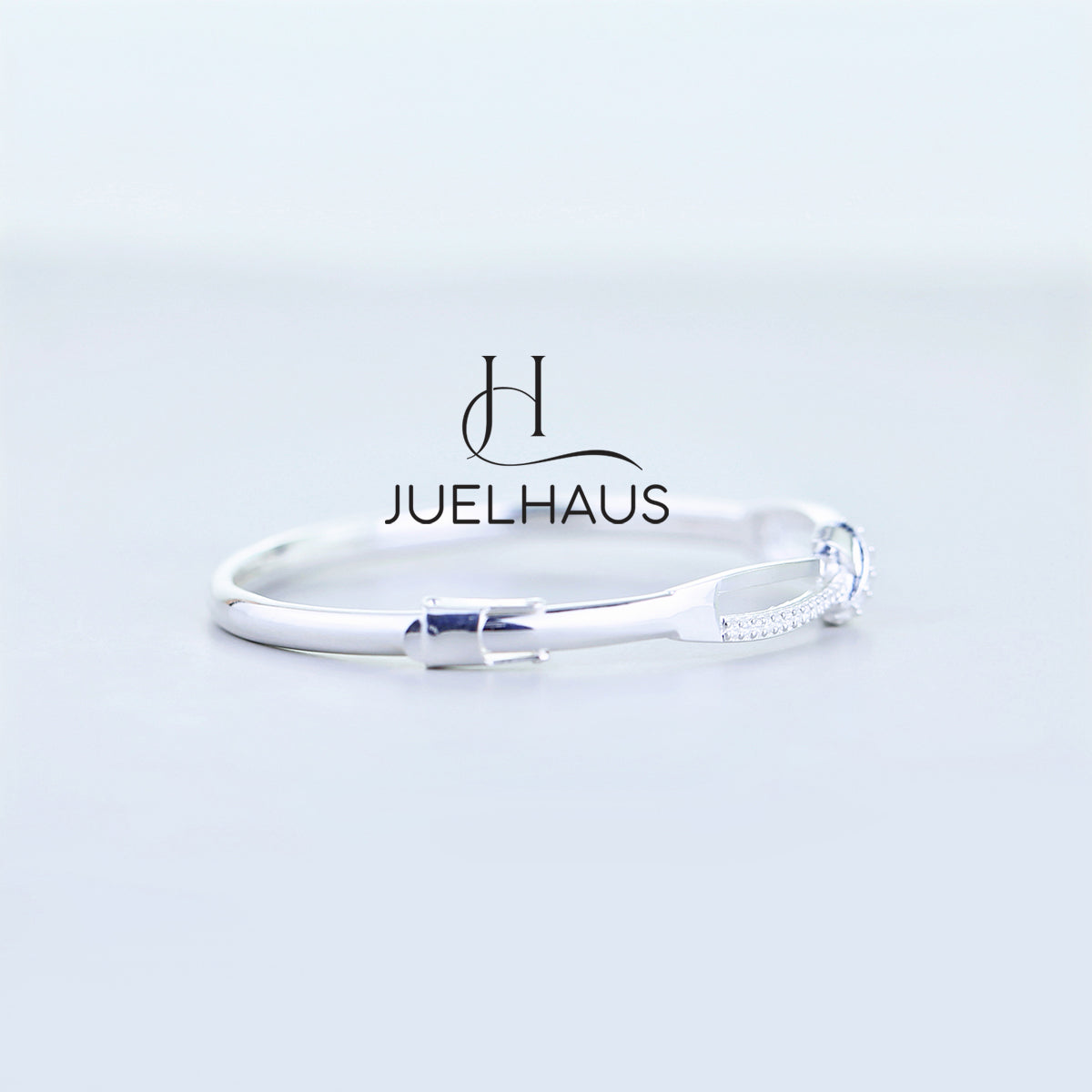 JUELHAUS Women's Silver Bow-shaped Ring with Rhinestones, Luxurious Style