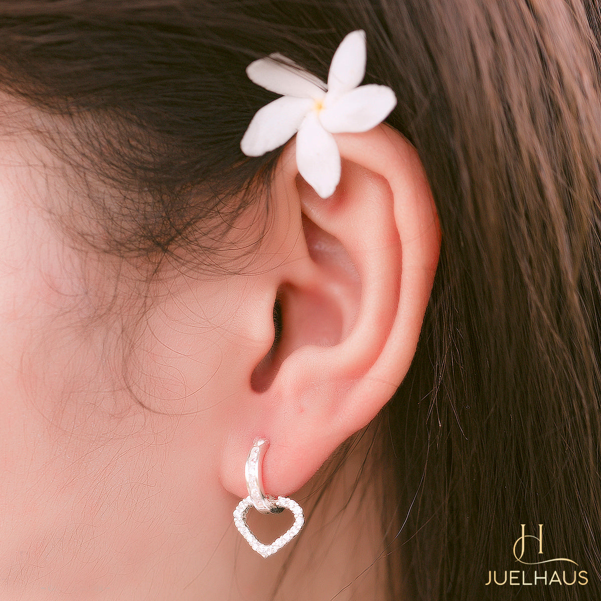 JUELHAUS Super Cute Heart Shaped Tung Teng Silver Earrings For Girls