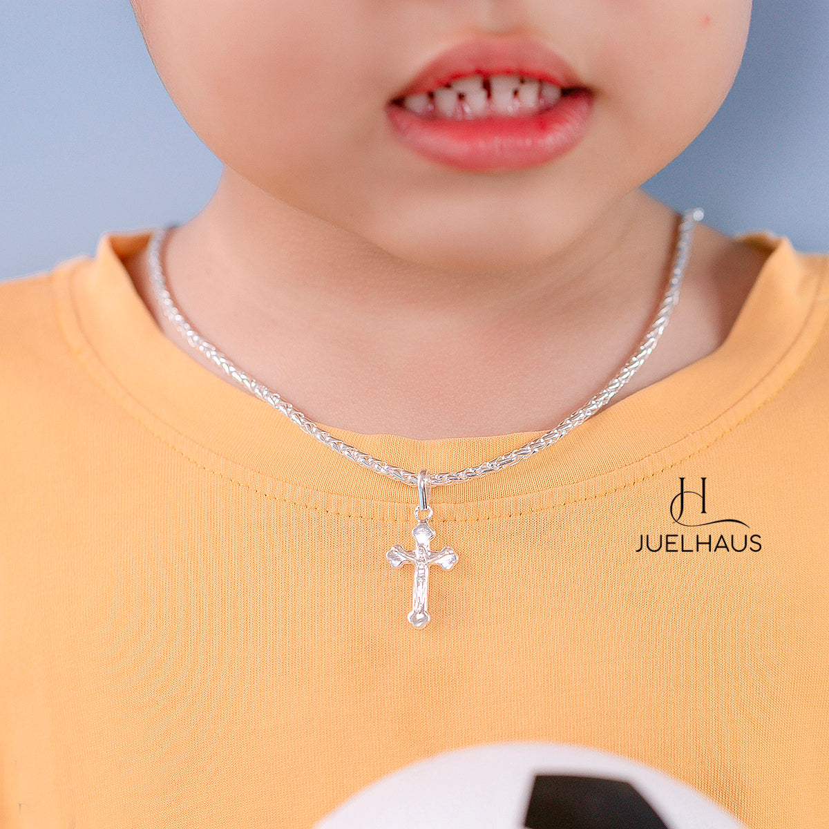JUELHAUS Small and Pretty Plain Cross Pendant for Children, 2 Sizes Available