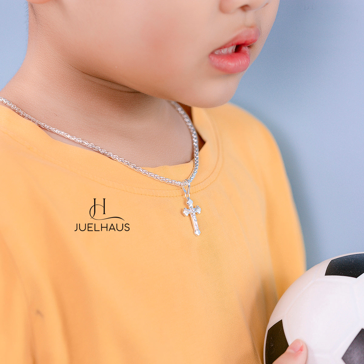 JUELHAUS Small and Pretty Plain Cross Pendant for Children, 2 Sizes Available