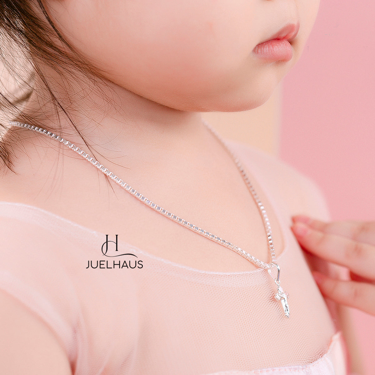 JUELHAUS Small and Pretty Plain Cross Pendant for Children, 2 Sizes Available