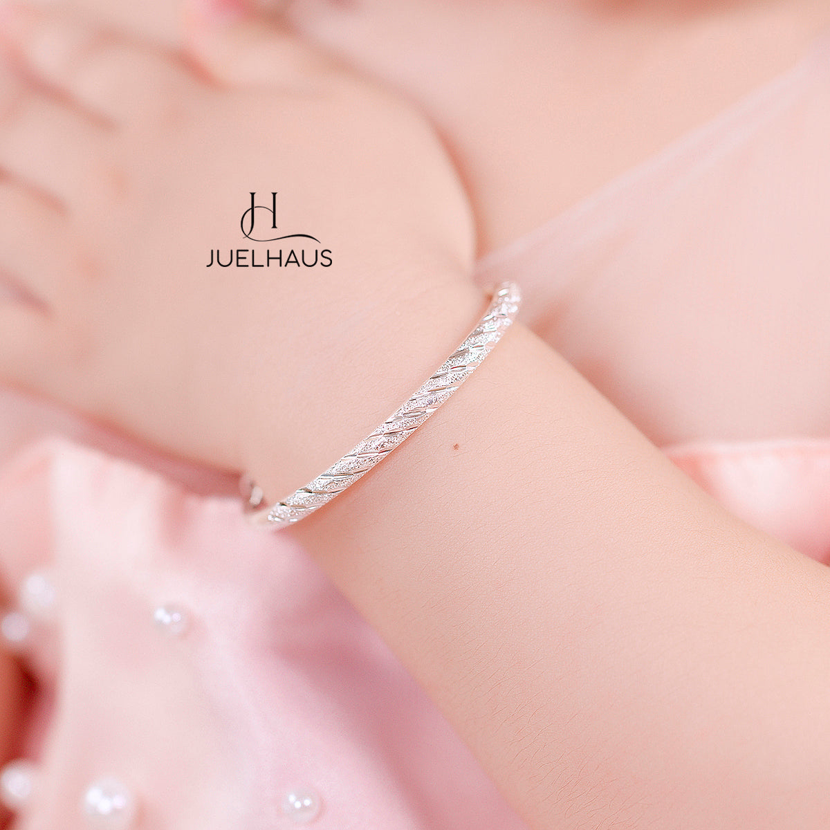 JUELHAUS S990 Pure Silver Bracelet For Children, Smooth, No Bell, Bright, Many Styles, Durable, Sun and Wind Resistant