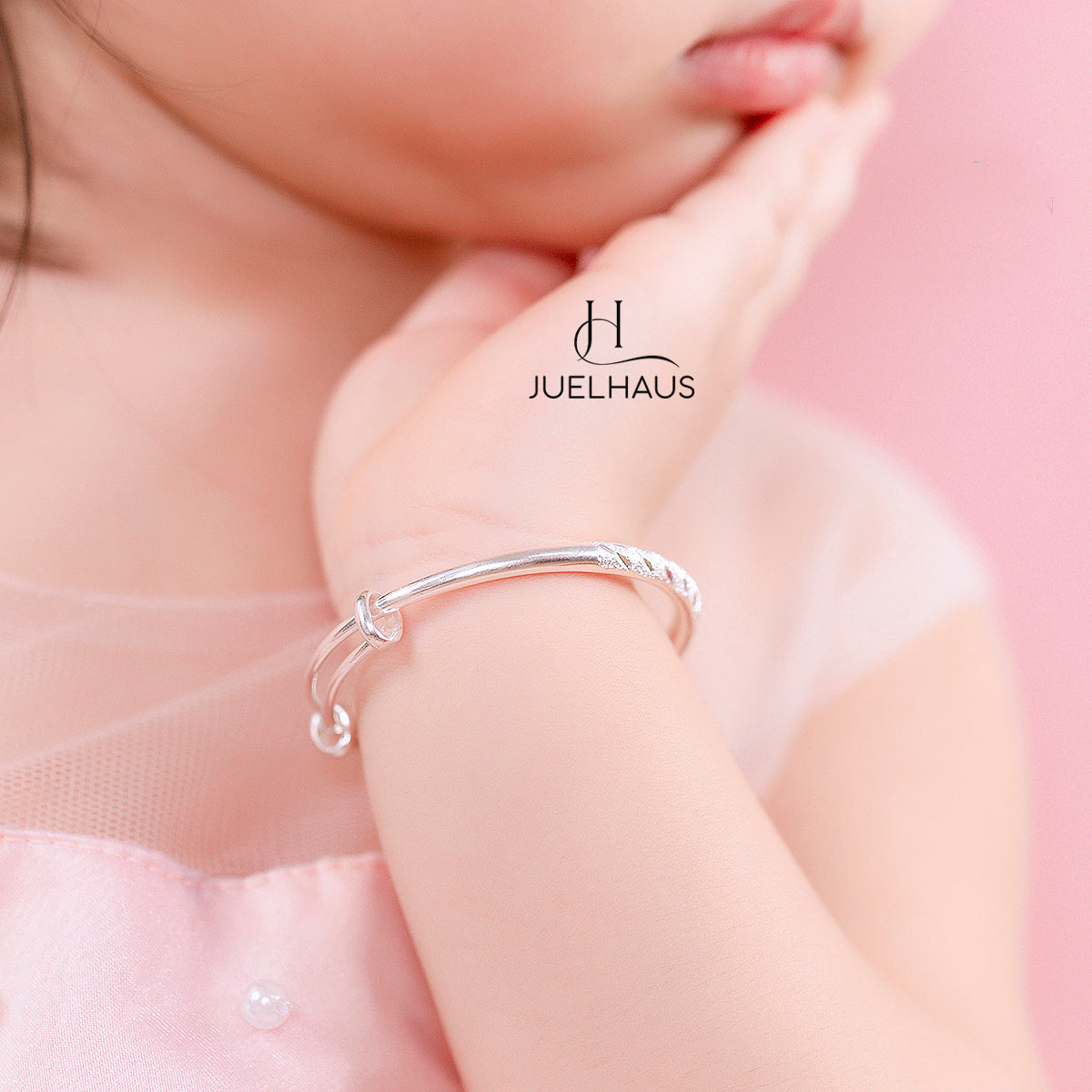 JUELHAUS S990 Pure Silver Bracelet For Children, Smooth, No Bell, Bright, Many Styles, Durable, Sun and Wind Resistant