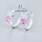 JUELHAUS Silver Earrings for Babies in Round Bow Shape with 2 Excellently Beautiful Crystal Shapes