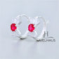 JUELHAUS Silver Earrings for Babies in Round Bow Shape with 2 Excellently Beautiful Crystal Shapes