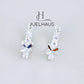 JUELHAUS  Silver Earrings for Children, Non-Round Style, 1 Row of Cute Small Stones with 4 Bright Milled Flowers