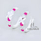 JUELHAUS  Silver Earrings for Children, Non-Round Style, 1 Row of Cute Small Stones with 4 Bright Milled Flowers