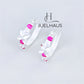 JUELHAUS  Silver Earrings for Children, Non-Round Style, 1 Row of Cute Small Stones with 4 Bright Milled Flowers