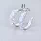 JUELHAUS Simple but extremely bright white single row white stone earrings, non-round style with extremely sturdy clasp