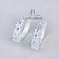 JUELHAUS Simple but extremely bright white single row white stone earrings, non-round style with extremely sturdy clasp