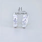 JUELHAUS Simple but extremely bright white single row white stone earrings, non-round style with extremely sturdy clasp