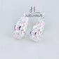 JUELHAUS Silver Earrings for Children, Non-Round Shaped with Sparkling Milled Money