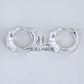 JUELHAUS Silver Earrings for Babies in Round Bow Shape with 2 Excellently Beautiful Crystal Shapes