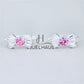 JUELHAUS Silver Earrings for Babies in Round Bow Shape with 2 Excellently Beautiful Crystal Shapes