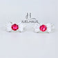 JUELHAUS Silver Earrings for Babies in Round Bow Shape with 2 Excellently Beautiful Crystal Shapes