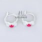 JUELHAUS Silver Earrings for Babies in Round Bow Shape with 2 Excellently Beautiful Crystal Shapes