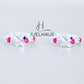 JUELHAUS  Silver Earrings for Children, Non-Round Style, 1 Row of Cute Small Stones with 4 Bright Milled Flowers