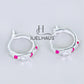 JUELHAUS  Silver Earrings for Children, Non-Round Style, 1 Row of Cute Small Stones with 4 Bright Milled Flowers