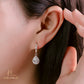 JUELHAUS  S925 Silver Earrings for Women, Elegant and Luxurious Teardrop Shape Tung Teng Style