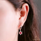 JUELHAUS S925 Children's Silver Earrings Long Tung Teng Style with Sparkling Stone Stars