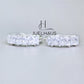 JUELHAUS Simple but extremely bright white single row white stone earrings, non-round style with extremely sturdy clasp