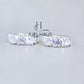 JUELHAUS Simple but extremely bright white single row white stone earrings, non-round style with extremely sturdy clasp