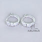 JUELHAUS Simple but extremely bright white single row white stone earrings, non-round style with extremely sturdy clasp