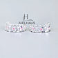 JUELHAUS Silver Earrings for Children, Non-Round Shaped with Sparkling Milled Money
