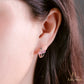 JUELHAUS  Women's Sterling Silver Earrings with Solid Round Stones with 3 Outstanding Horizontal Stones