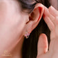 JUELHAUS  Women's Sterling Silver Earrings with Solid Round Stones with 3 Outstanding Horizontal Stones