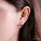 JUELHAUS  Women's Sterling Silver Earrings with Solid Round Stones with 3 Outstanding Horizontal Stones