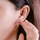 JUELHAUS  Women's Sterling Silver Earrings with Solid Round Stones with 3 Outstanding Horizontal Stones